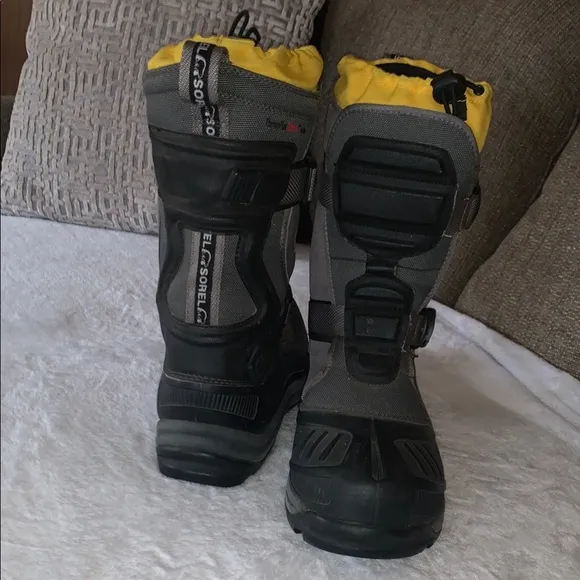Gently Loved Yellow and Black Snow Boots by Sorel
