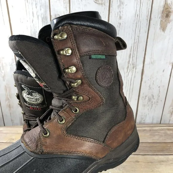 Georgia Boot 800Gram Waterproof Insulated Boots Mens Size 8W G9533 Hunting