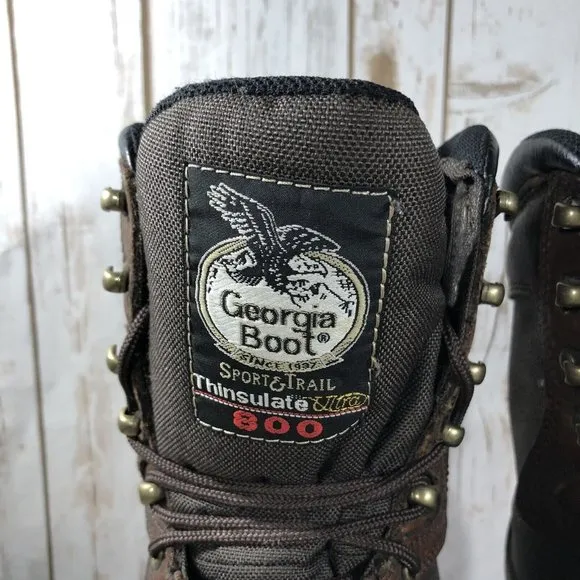 Georgia Boot 800Gram Waterproof Insulated Boots Mens Size 8W G9533 Hunting