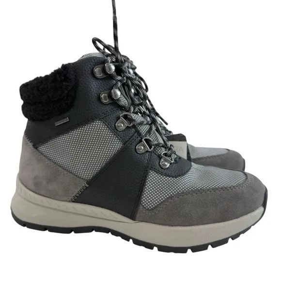Geox Braies Faux Fur Waterproof Breathable Hiking Ankle Boots Black/Grey Size 6