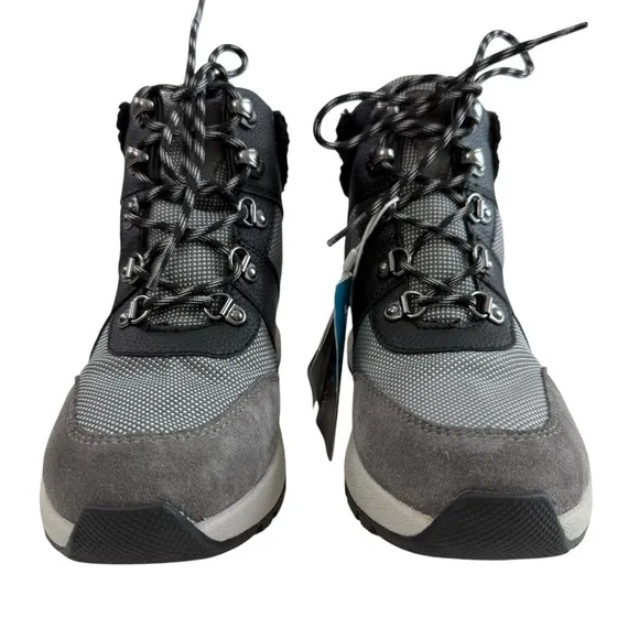 Geox Braies Faux Fur Waterproof Breathable Hiking Ankle Boots Black/Grey Size 6