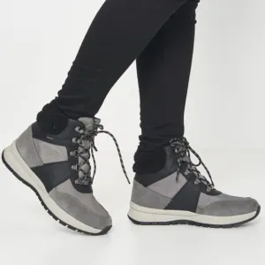 Geox Braies Faux Fur Waterproof Breathable Hiking Ankle Boots Black/Grey Size 6