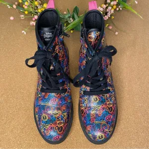 Geox Casey Junior Black multicolor Girls lace up ankle booties Disney Princess