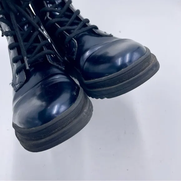 Geox Respira Gillyjaw Girls Dark Navy Combat Boots in Size 34 / 3