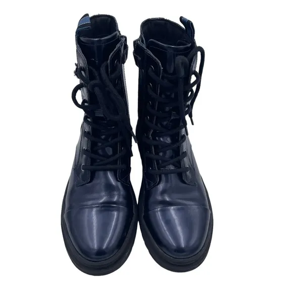 Geox Respira Gillyjaw Girls Dark Navy Combat Boots in Size 34 / 3