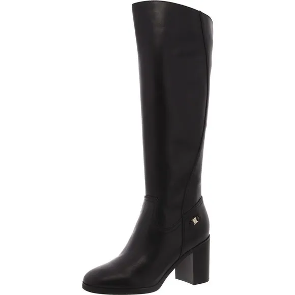 Giani Bernini Boots Womens 6.5 M Odetteel Leather Almond Toe Knee-High Black