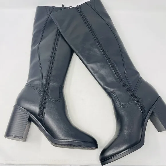 Giani Bernini Womens 7.5M Odettee Memory Foam Knee High Leather Riding Boots