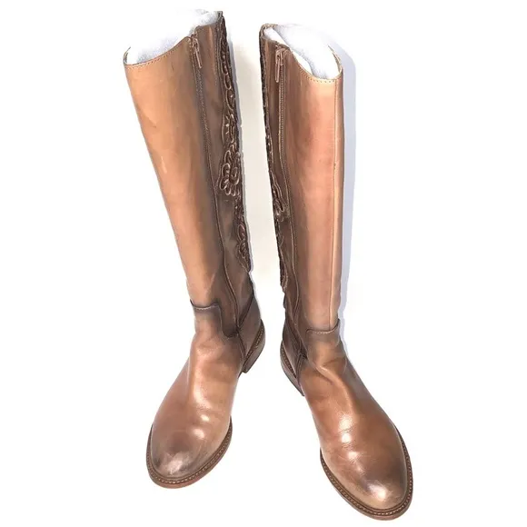 GIANNI BINI LEATHER RIDING BOOTS