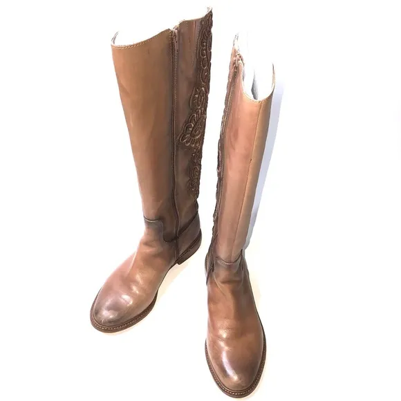 GIANNI BINI LEATHER RIDING BOOTS