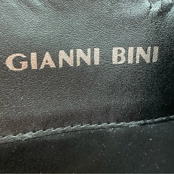 Gianni Bini Womens Kassander Leather Studded Block Heel Riding Boot Buckle Sz 6
