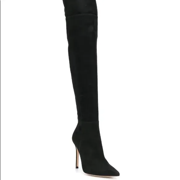 Gianvito Rossi Black Over The Knee Suede Boot