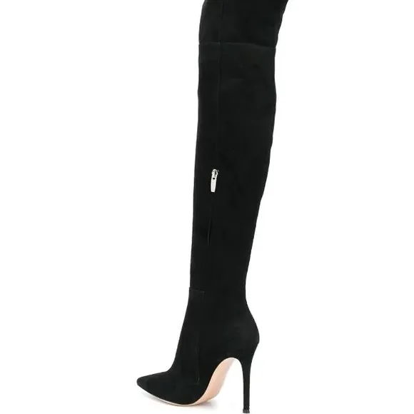 Gianvito Rossi Black Over The Knee Suede Boot