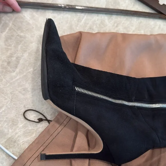 Gianvito Rossi Black Over The Knee Suede Boot