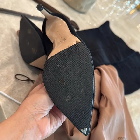 Gianvito Rossi Black Over The Knee Suede Boot