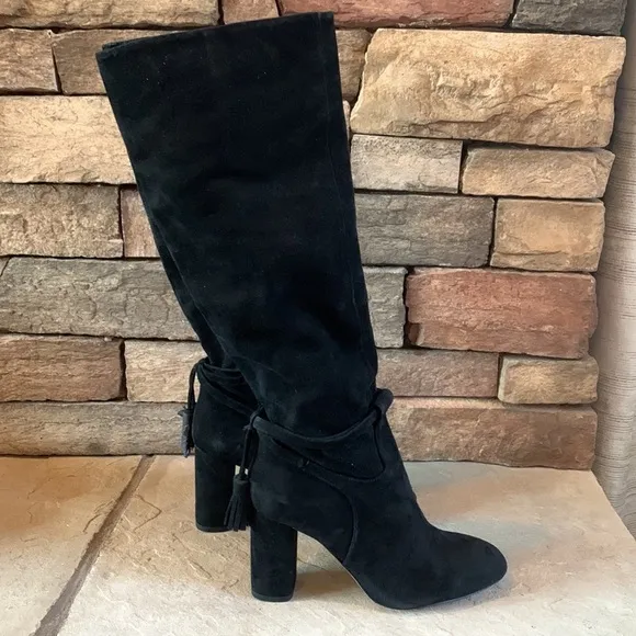 Gibson Latimer sz 6 black suede NWOT heeled tall boots