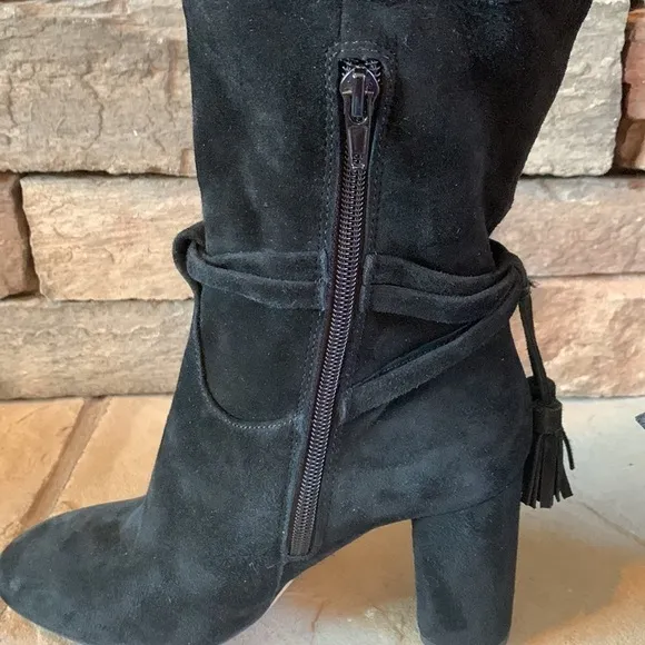 Gibson Latimer sz 6 black suede NWOT heeled tall boots