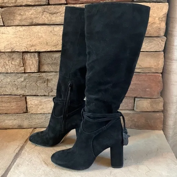 Gibson Latimer sz 6 black suede NWOT heeled tall boots