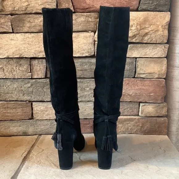 Gibson Latimer sz 6 black suede NWOT heeled tall boots