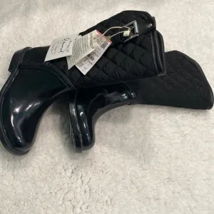 Girls All Black Zara Kids Canvass/Patent Leather Riding Boots Size 9/9.5!