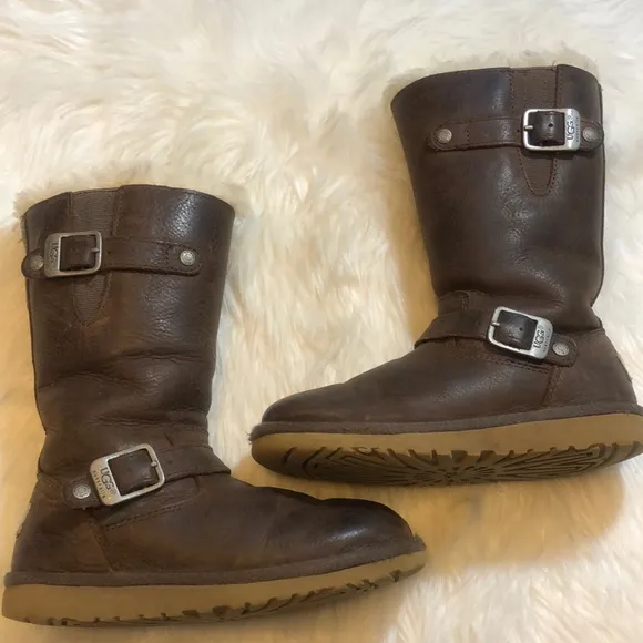 Girls UGG Boots Kensington Toast Brown Sz 13