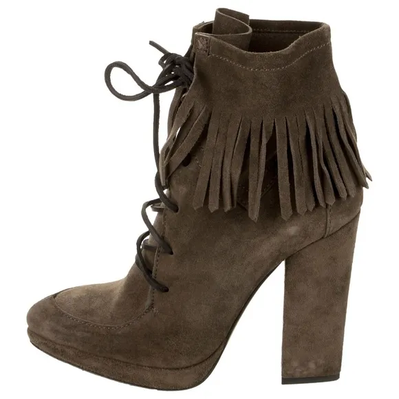 Giuseppe Zanotti Suede Ankle Boots with Fringe