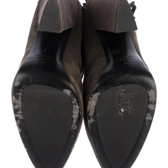 Giuseppe Zanotti Suede Ankle Boots with Fringe