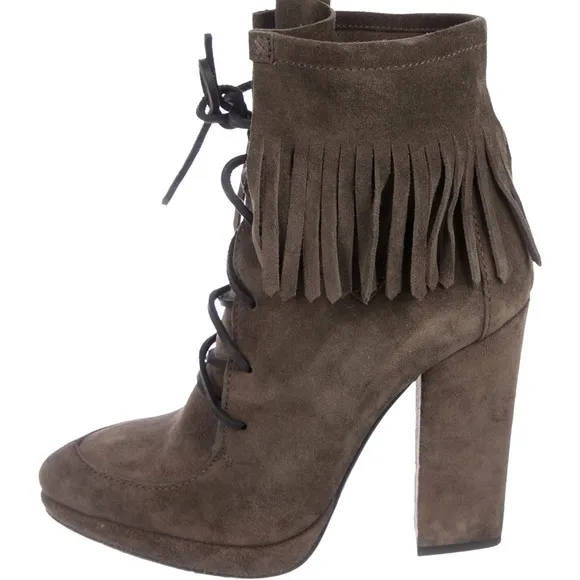 Giuseppe Zanotti Suede Ankle Boots with Fringe