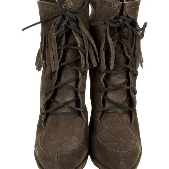 Giuseppe Zanotti Suede Ankle Boots with Fringe