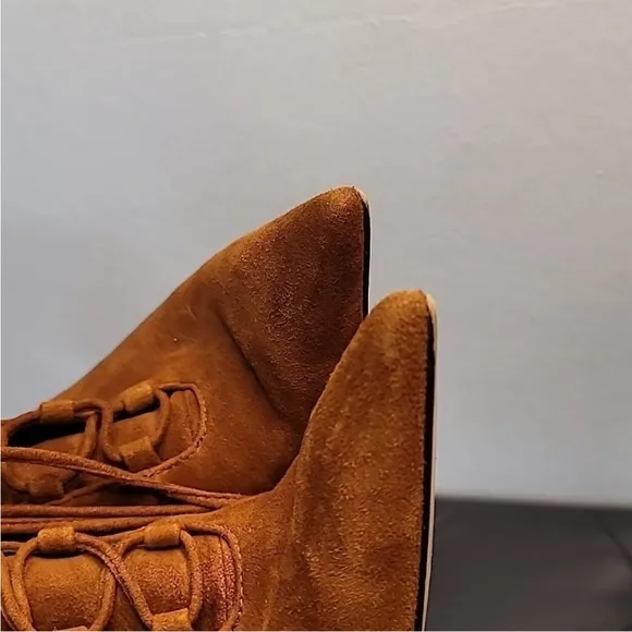 Good American  Scandal Lace Up High Heel Booties