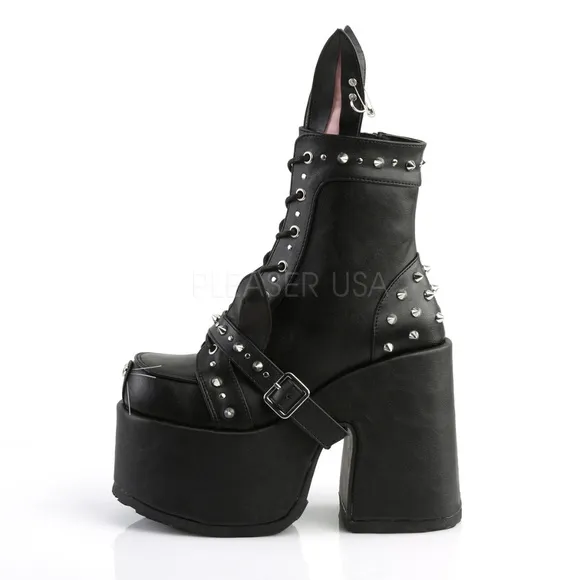 Gothic Cat High Heel Platform Lace Up Ankle Boots