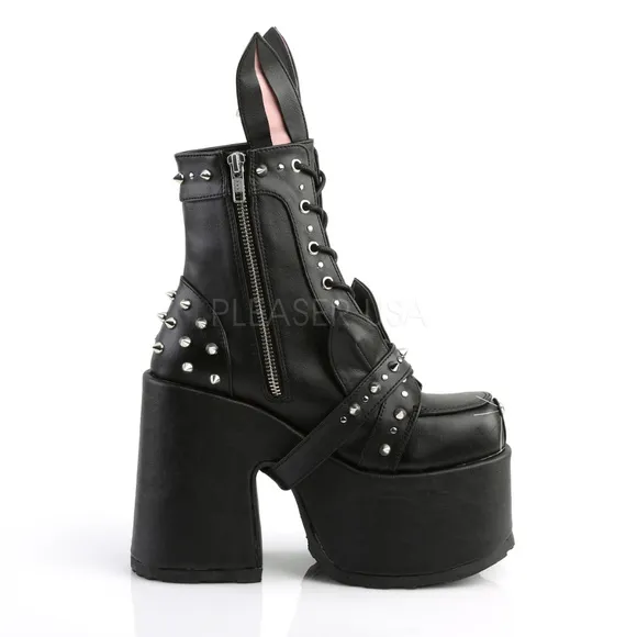Gothic Cat High Heel Platform Lace Up Ankle Boots
