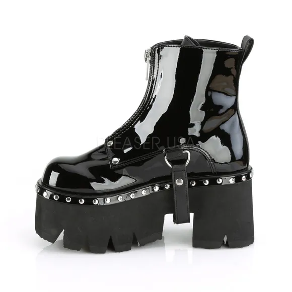 Gothic Studded Platform Heel Ankle Boots