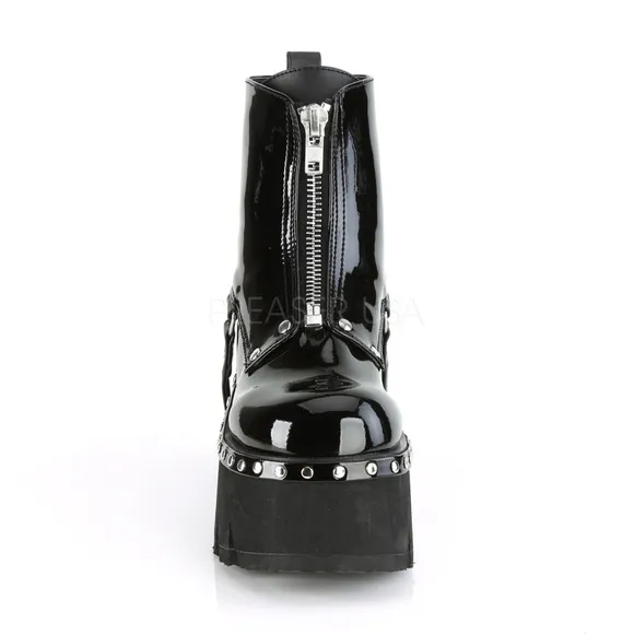 Gothic Studded Platform Heel Ankle Boots