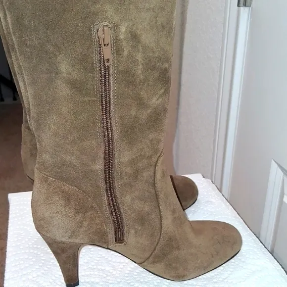 Green Suede Over Knee Boots