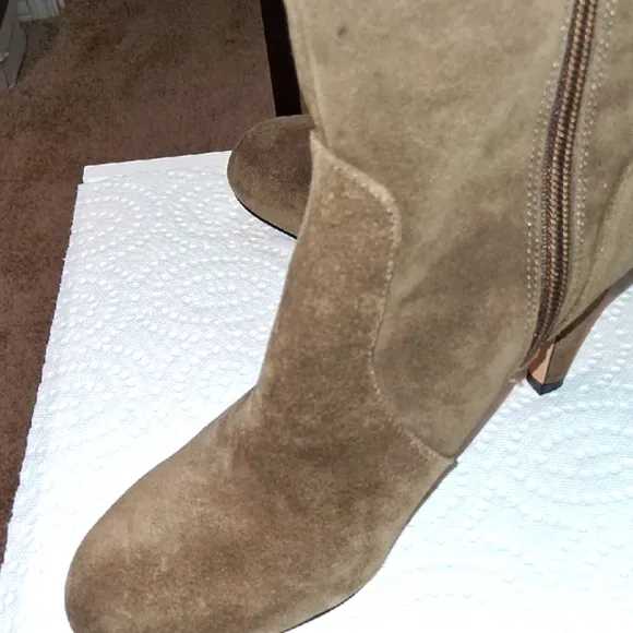 Green Suede Over Knee Boots