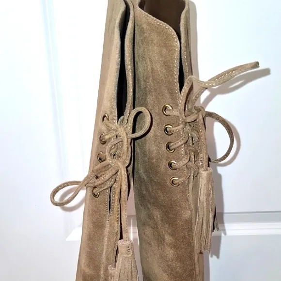 Green Suede Over Knee Boots
