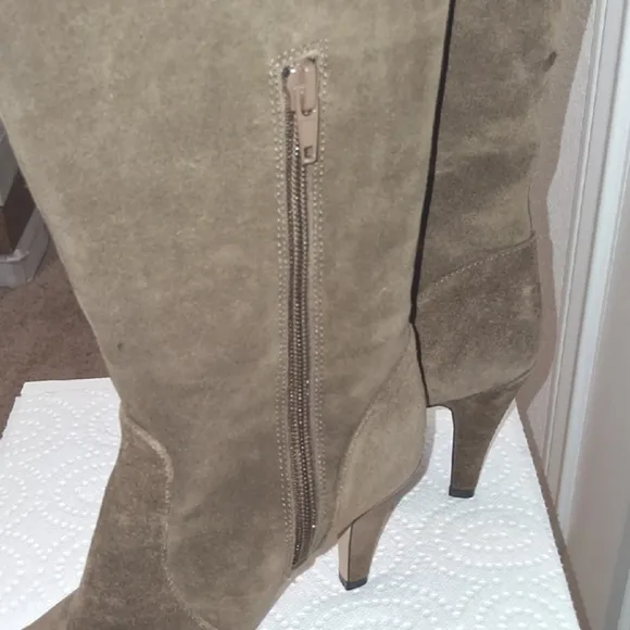 Green Suede Over Knee Boots