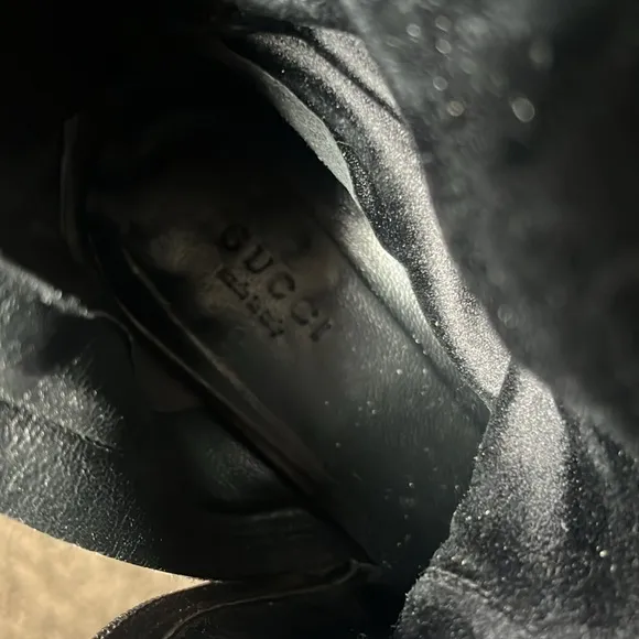 Gucci Leather with Silk Riding Boots