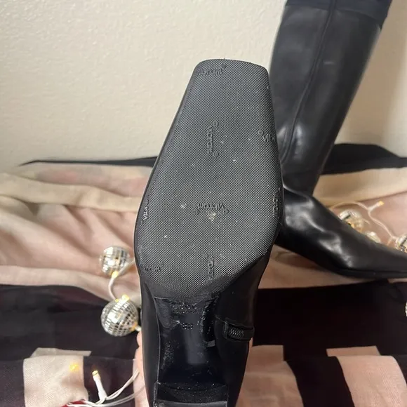 Gucci Leather with Silk Riding Boots