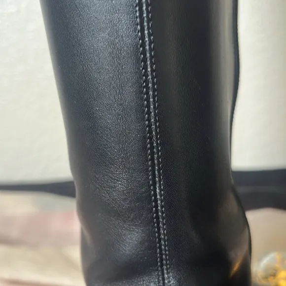 Gucci Leather with Silk Riding Boots