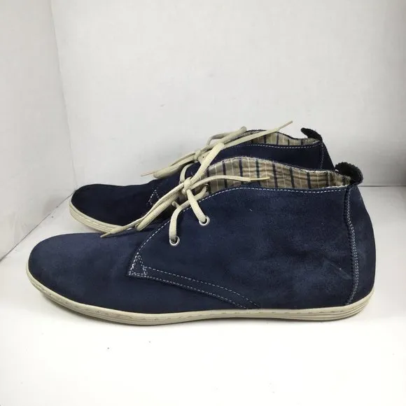 Guess GMBARNES Leather Chukka Boots Navy Blue Size 13