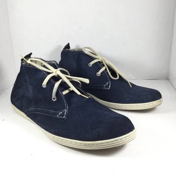 Guess GMBARNES Leather Chukka Boots Navy Blue Size 13