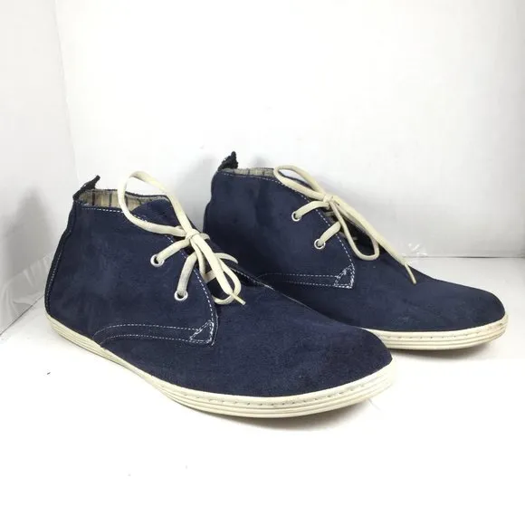 Guess GMBARNES Leather Chukka Boots Navy Blue Size 13