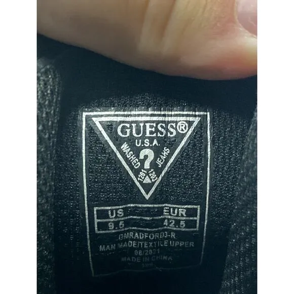 Guess Los Angeles Radford Combat Boots 9.5 M Black Combat Leather Mesh 8&quot; Rise