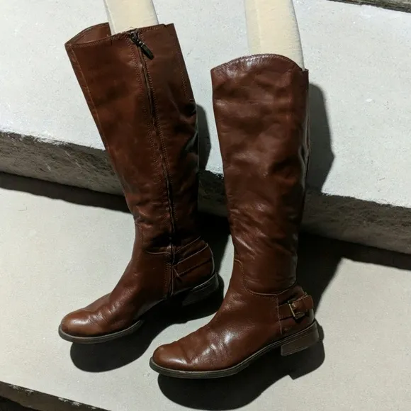 Guess riding boots butter-soft leather brown 8