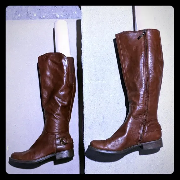 Guess riding boots butter-soft leather brown 8