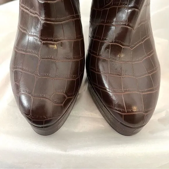 Guess Women’s Dejah 2 Side Zip Heeled Boots in Brown Size 9 NWOB