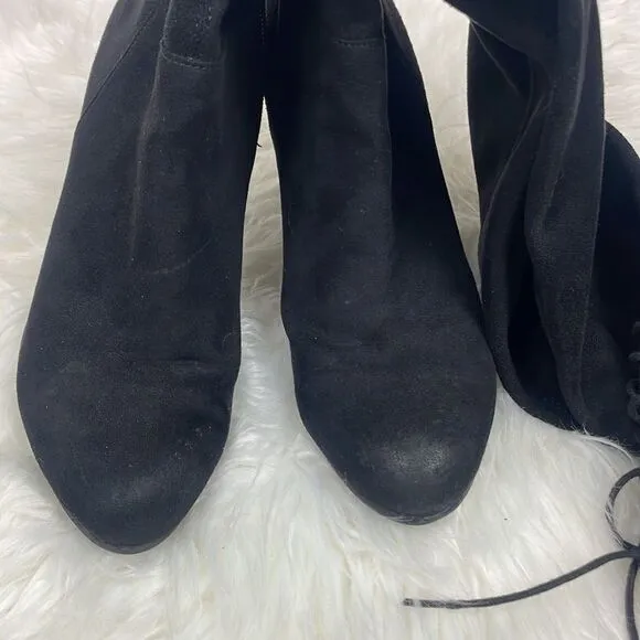 H &amp; M | Over The Knee suede boots 6.0      3” heel, black.