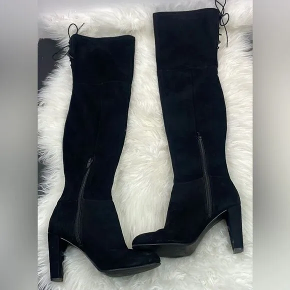 H &amp; M | Over The Knee suede boots 6.0      3” heel, black.