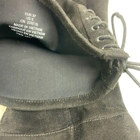 H &amp; M | Over The Knee suede boots 6.0      3” heel, black.